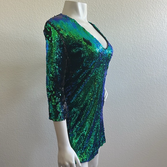 ZARA green sequined dress - Picture 8 of 11